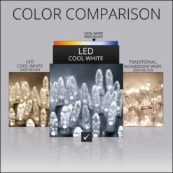 M5 Cool White LED Icicle Lights 7 Ft. Lighted Length, 70 Lights -Xmas Lights Store iicicle led cool white m5 1