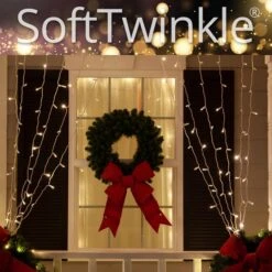 Warm White SoftTwinkle LED Curtain Lights 5.5 Ft. Lighted Length, 150 Lights -Xmas Lights Store inuse branded led curtain lights warm white softtwinkle