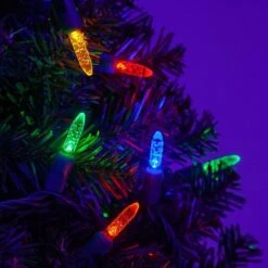 M5 Multi Color LED Christmas Lights 70 Lights, 24 Feet -Xmas Lights Store inuse3 led string lights m5 multi amber 70ct 4spacing