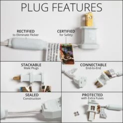 LED Folding Snowflake, Warm White Lights 20 In, 70 Lights -Xmas Lights Store kringle traditions led white wire plug set 3