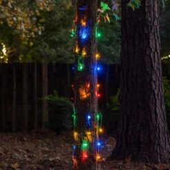 5mm Multicolor LED StretchNet Pro Tree Wrap Lights, Brown Wire -Xmas Lights Store life stretchnet 14x31 multicolor