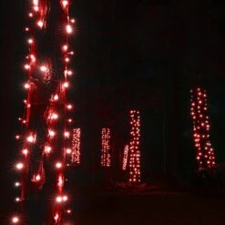 5mm Red LED StretchNet Pro Tree Wrap Lights, Brown Wire 50 Lights, Stretches To 37" Around -Xmas Lights Store life stretchnet red