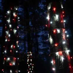 5mm Red, Cool White LED StretchNet Pro Tree Wrap Lights, Brown Wire -Xmas Lights Store life stretchnet red white