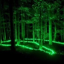 5mm LED Wide Angle Green Prelamped Halloween Light Set, Black Wire 70 Lights, 24 Feet -Xmas Lights Store lifestyle 5mm green