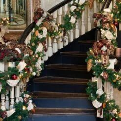 Olympia Pine Prelit Commercial LED Christmas Garland, Warm White Lights 13 Olympia Pine Prelit Commercial LED Christmas Garland, Warm White Lights -Xmas Lights Store lifestyle olympia garland 9x14 prelit