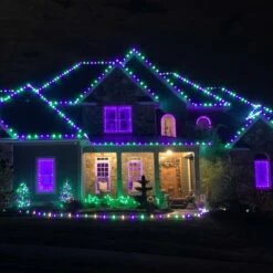 C9 Green / Purple OptiCore Commercial LED Halloween String Lights 50 Lights, 50 Feet -Xmas Lights Store lifestyle purple green c9 2