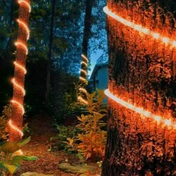 18' Orange LED Rope Light, 2 Wire 1/2, 120 Volt -Xmas Lights Store lifestyle rope light orange 2