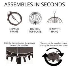 Warm White LED Christmas Light Ball, Fold Flat White Frame -Xmas Lights Store light ball graphic instructions 2