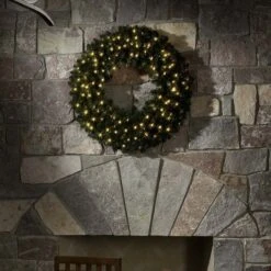 Olympia Pine Prelit Commercial LED Holiday Christmas Wreath, Warm White Lights -Xmas Lights Store olympia lifestyle LED 36inch