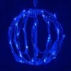 Blue LED Christmas Light Ball, Fold Flat White Frame -Xmas Lights Store product spheres 5mm fold flat blue 8in