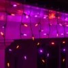 M5 Amber, Purple Halloween LED Icicle Lights, Black Wire 7 Ft. Lighted Length, 70 Lights -Xmas Lights Store purple orange led halloween icicle lights 6737 1014