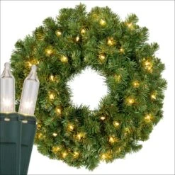 Sequoia Fir Prelit Commercial Christmas Wreath, Clear Lights