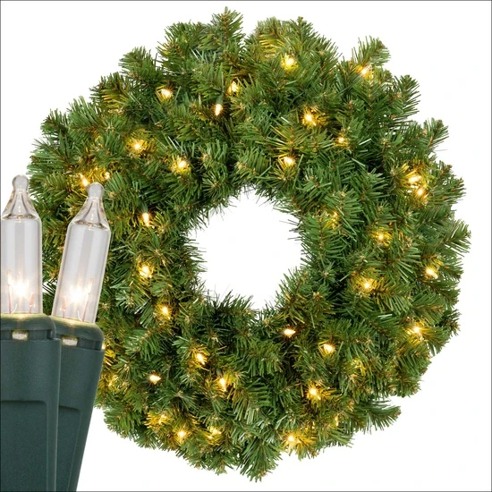 Sequoia Fir Prelit Commercial Christmas Wreath, Clear Lights 3 Sequoia Fir Prelit Commercial Christmas Wreath, Clear Lights