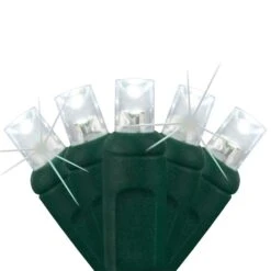 5mm Cool White SoftTwinkle LED Christmas Lights 50 Lights, 17 Feet -Xmas Lights Store soft twinkle 5mm cool white twinkle lights green wire feed