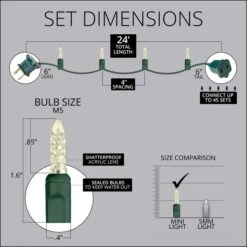 M5 Warm White LED Christmas Lights 70 Lights, 24 Feet -Xmas Lights Store spec led string lights m5 warm white 70ct 4spacing