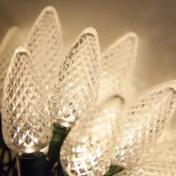 C9 Warm White LED Christmas Lights 25 Lights, 17 Feet