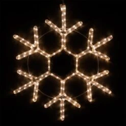 LED 18 Point Snowflake, Warm White Lights