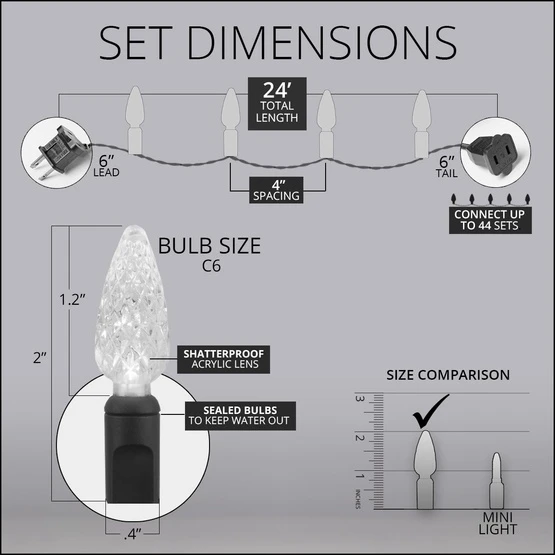 C6 Pink LED String Lights 70 Lights, 24 Feet 7 C6 Pink LED String Lights 70 Lights, 24 Feet - Image 5