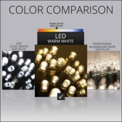 5mm Warm White LED Tree Wrap Lights, Brown Wire 100 Lights, 2' X 6' Net -Xmas Lights Store wgl led BRN WIRE 5mm warm white 2