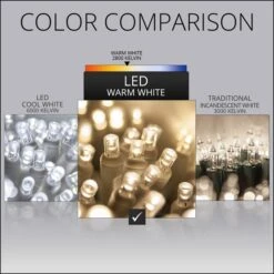 5mm Warm White LED StretchNet Pro Column Wrap Lights, White Wire -Xmas Lights Store wgl led WHT WIRE 5mm warm white