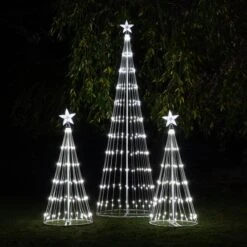 Cool White LED Animated Lightshow Outdoor Christmas Tree -Xmas Lights Store white